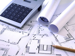 Taschenrechner und Plan